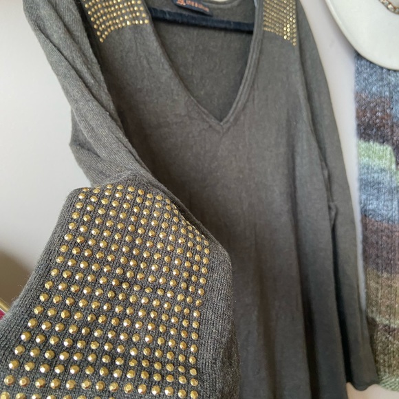 🫒Olive green tunic light knit sweater Xl pit 22” - Picture 4 of 4